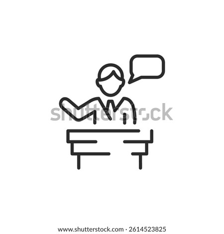 Campaign icon for web, mobile, promo signifies conflict. For law, justice, politic categories. Single outline, vector illustration.