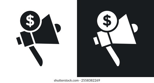 Campaign icons in solid black and white colors