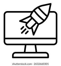 Campaign Launch Icon Line Style For Various Design Purposes
