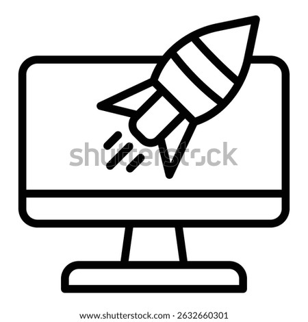 Campaign Launch Icon Line Style For Various Design Purposes