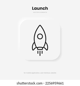 Campaign launch icon, rocket symbol, spaceship icon. Space ship symbol. Project start up icon. Creative idea sign.