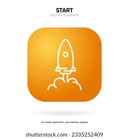 Campaign launch icon, rocket symbol, spaceship icon. Space ship symbol. Project start up icon. Creative idea sign.
