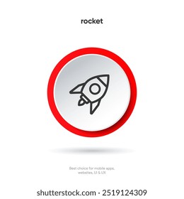 Campaign launch icon, rocket symbol, spaceship icon. Space ship symbol. Project start up icon. Creative idea sign.