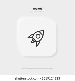 Campaign launch icon, rocket symbol, spaceship icon. Space ship symbol. Project start up icon. Creative idea sign.