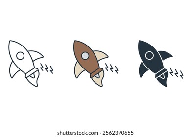 Campaign launch icons  symbol vector elements for infographic web