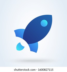 Campaign launch rocket, vector modern icon design illustration