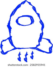 Campaign launch vector icon in doodle style, rocket symbol. Modern and simple flat vector illustration for website or mobile application