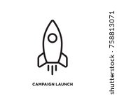 Campaign launch vector icon, rocket symbol. Modern, simple flat vector illustration for web site or mobile app