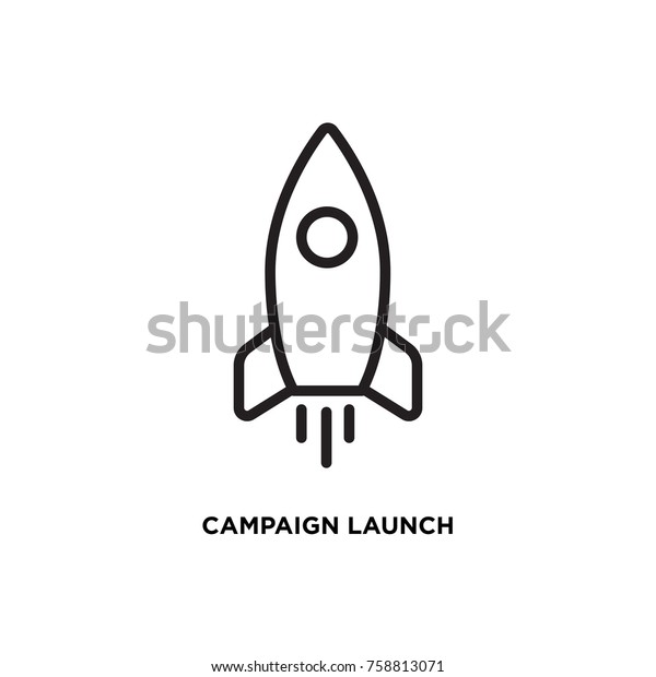 キャンペーンの開始ベクター画像アイコン ロケットシンボル ウェブサイトまたはモバイルアプリ用の最新の簡単な平らなベクター画像イラスト のベクター画像素材 ロイヤリティフリー