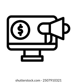 Línea de campaña Icono Ilustración Vector Gráfico. Gráfico simple del Vector de la ilustración del elemento, conveniente para el App, los Sitios web, y las presentaciones aisladas en el fondo blanco