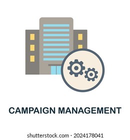 Campaign Management flat icon. Colored sign from customer management collection. Creative Campaign Management icon illustration for web design, infographics and more