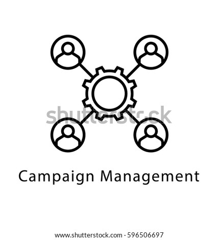 campaign management vector line icon stock vector royalty free campaign management