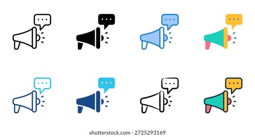 Os ícones de Mensagens de Campanha definem várias coleções de estilos. Traçado editável 
