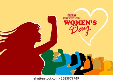 Campaign pose of Accelerate action. International Womens Day. Diverse women show solidarity and support to stop discrimination.