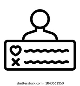 Campaign product review icon. Outline campaign product review vector icon for web design isolated on white background