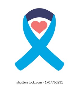 campaign ribbon with heart flat style vector illustration design