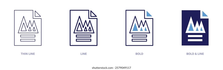 Campaign ROI icon in 4 different styles. Thin Line, Line, Bold, and Bold Line. Duotone style. Editable stroke.