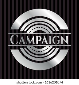 Campaign silver shiny badge. Vector Illustration. Mosaic.