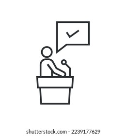 campaign speech vector icon giving speech