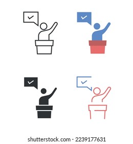 campaign speech vector icon giving speech