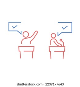 campaign speech vector icon giving speech
