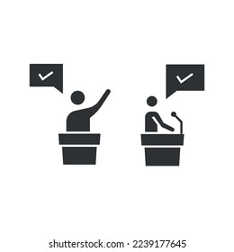 campaign speech vector icon giving speech