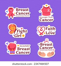 Campaign stickers to spread awareness of breast cancer.