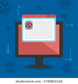 campaña de stop 2019 ncov en el diseño de ilustraciones de vectores de computadora