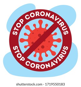 campaign of stop 2019 ncov with particle in forbidden signal vector illustration design
