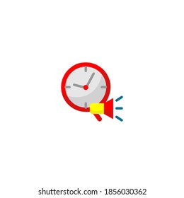 Campaign timing icon. Seo and marketing icon. Search engine opitimization icon. Simple, flat, color.