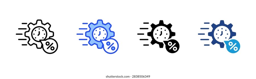 Campaign Timing icon set multiple style collection