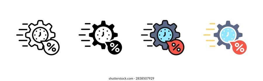 Campaign Timing icon set multiple style collection