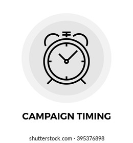 Campaign Timing Icon Vector. Flat icon isolated on the white background. Editable EPS file. Vector illustration.