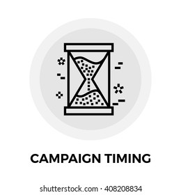 Campaign Timing Services icon vector. Flat icon isolated on the white background. Editable EPS file. Vector illustration.