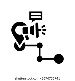 Icono de seguimiento de campaña Ilustración vectorial de glifos