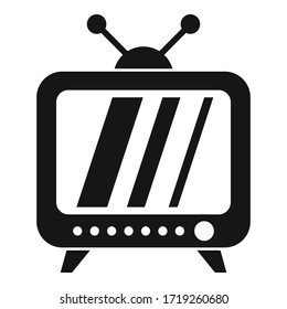 Das Symbol für Wahlkampf-TV wurde gesetzt. Einfache Illustration von Kampagne-TV-Set Vektorsymbol für Web-Design einzeln auf weißem Hintergrund
