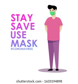 campaign using mask illustration to faced corona virus