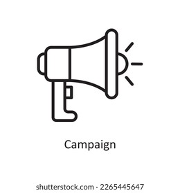 Icono de Esquema del vector de campaña Ilustración de diseño. Símbolo de comunicación sobre el archivo EPS 10 de fondo blanco