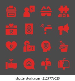 campaign web icons. Vote and User, Autism and Loudspeaker symbol, vector signs