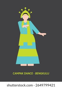 Campak Dance Vetor - Dança tradicional alegre de Sumatra Ocidental, Indonésia