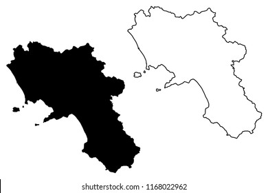 Campania (Autonomous region of Italy) map vector illustration, scribble sketch Campania map