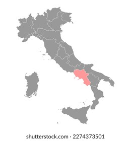 Campania Map. Region of Italy. Vector illustration.