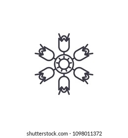 Campanula line icon concept. Campanula flat vector sign, symbol, illustration.