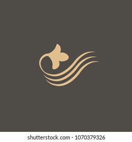 Campanula logo. Wedding floral icon. Luxury retro emblem. Cosmetics, Spa, Beauty salon, Decoration, Boutique vector logo. Royal Jewelry, Yoga, Premium Logo. Resort and Restaurant design illustration