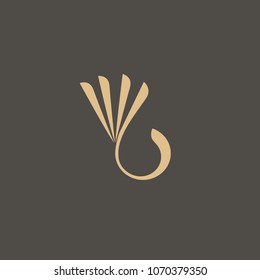 Campanula logo. Wedding floral icon. Luxury retro emblem. Cosmetics, Spa, Beauty salon, Decoration, Boutique vector logo. Royal Jewelry, Yoga, Premium Logo. Resort and Restaurant design illustration