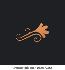 Campanula logo. Wedding floral icon. Luxury retro emblem. Cosmetics, Spa, Beauty salon, Decoration, Boutique vector logo. Royal Jewelry, Yoga, Premium Logo. Resort and Restaurant design illustration