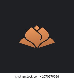 Campanula logo. Wedding floral icon. Luxury retro emblem. Cosmetics, Spa, Beauty salon, Decoration, Boutique vector logo. Royal Jewelry, Yoga, Premium Logo. Resort and Restaurant design illustration