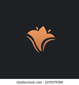 Campanula logo. Wedding floral icon. Luxury retro emblem. Cosmetics, Spa, Beauty salon, Decoration, Boutique vector logo. Royal Jewelry, Yoga, Premium Logo. Resort and Restaurant design illustration