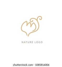 Campanula logo. Wedding floral icon. Luxury retro emblem. Cosmetics, Spa, Beauty salon, Decoration, Boutique vector logo. Royal Jewelry, Yoga, Premium Logo. Resort and Restaurant design illustration