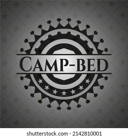 Camp-bed black emblem. Vector Illustration. Detailed. 